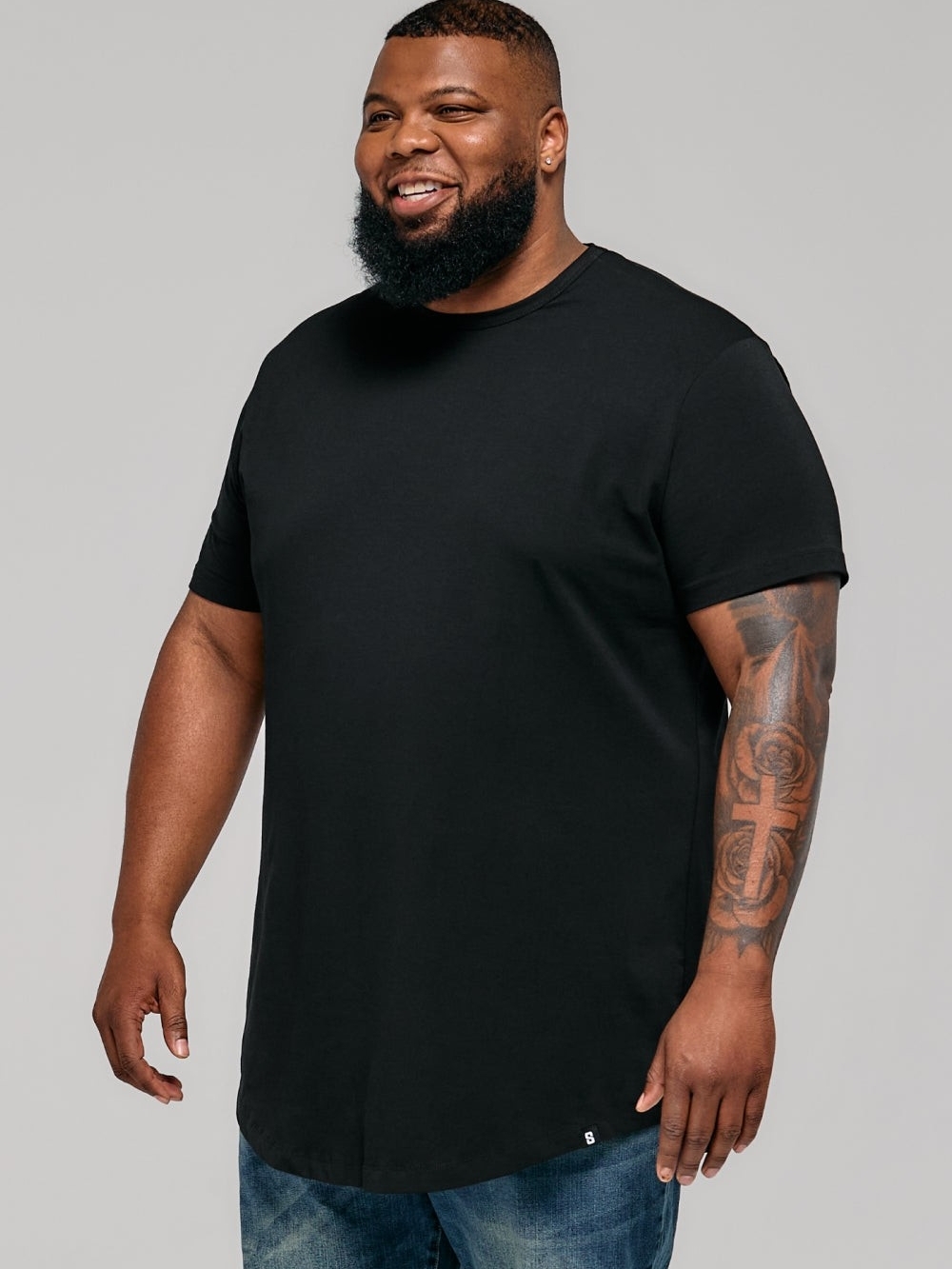 Men's Black Crew Neck Short Sleeve Tee